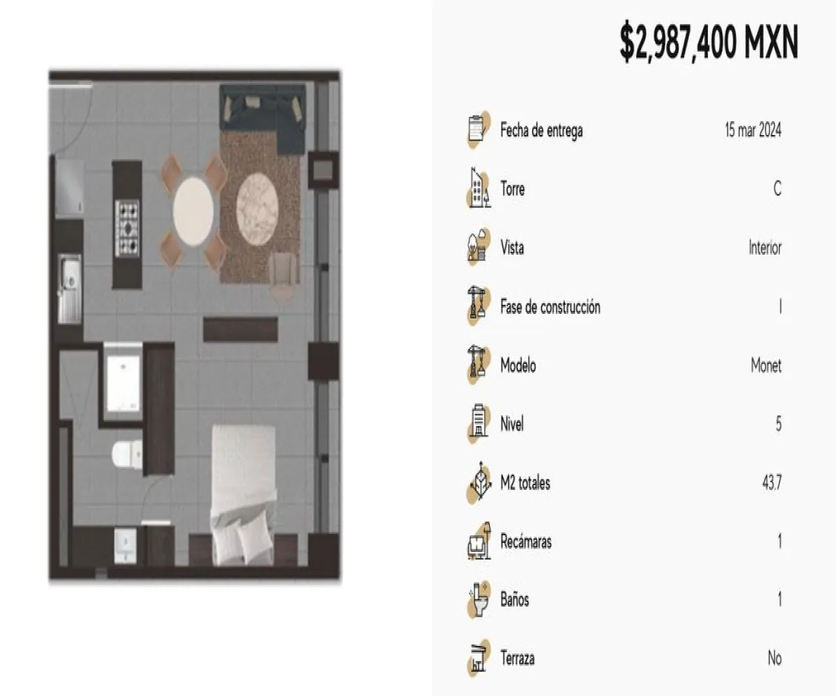 Departamento En Venta,Moderna,Juan Ruiz de Alarcón 519, Guadalajara, Jalisco 44190, 1 Cuarto,1 Baño,Juan Ruiz de Alarcón,1,p2R5zW8 Departamento En Venta,Moderna,Juan Ruiz de Alarcón 519, Guadalajara, Jalisco 44190, 1 Cuarto,1 Baño,Juan Ruiz de Alarcón,1,p2R5zW8