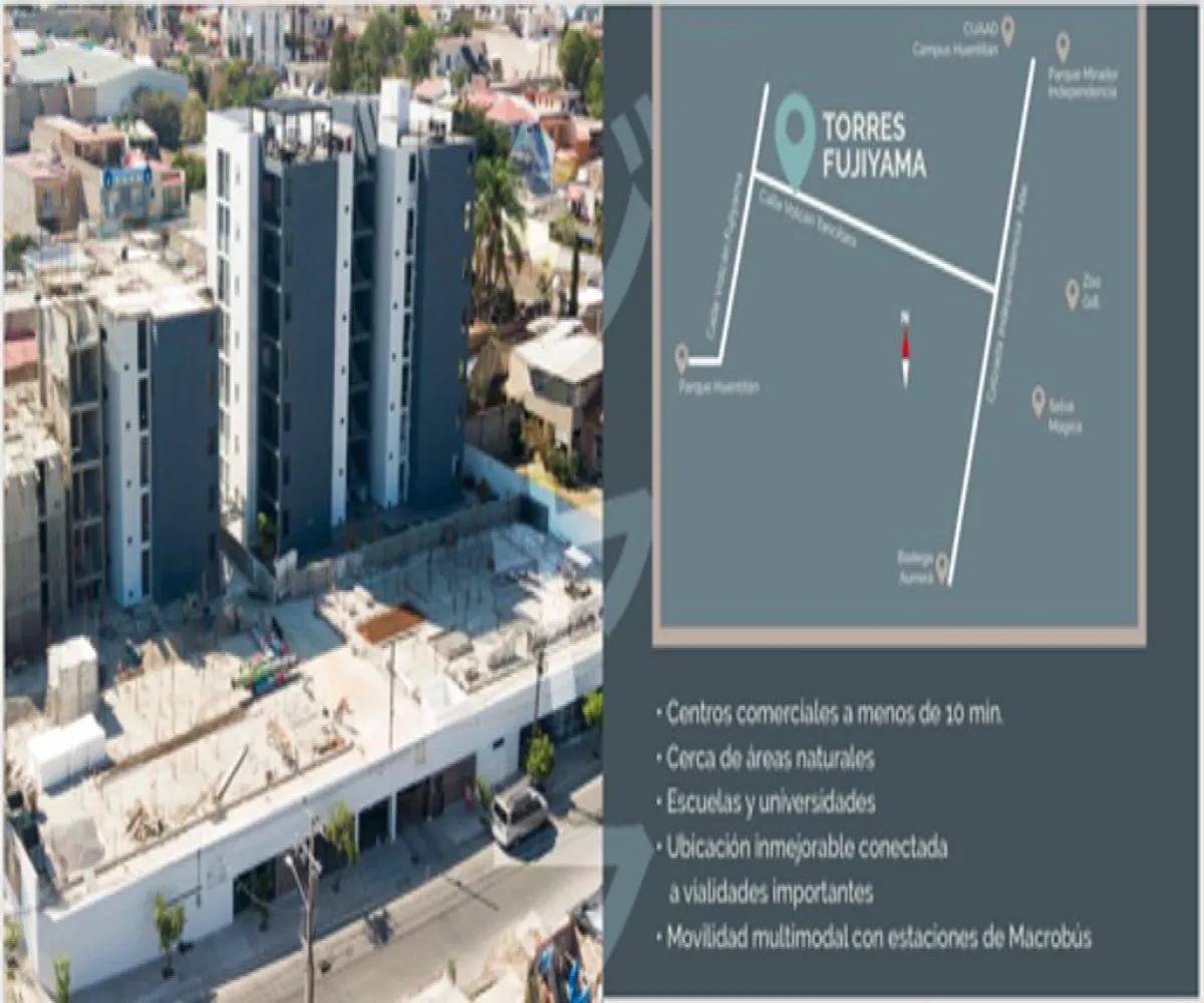 Departamento En PreVenta,Huentitán El Alto,Volcán Fujiyama 5540 00, Guadalajara, Jalisco 44390, 2 Habitaciones,2 Baños,Volcán Fujiyama ,1,p1OXiIM