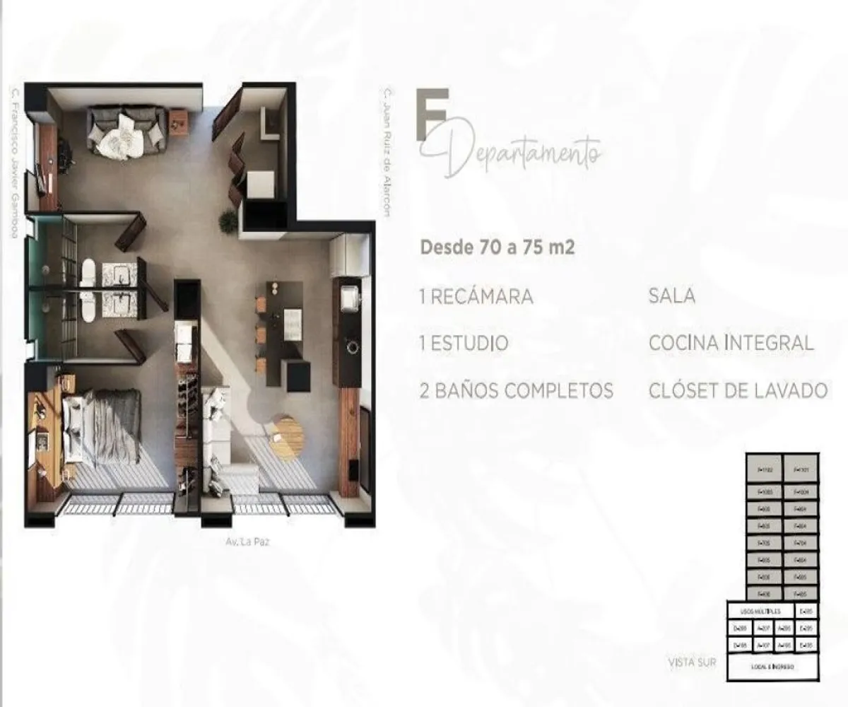 Departamento En Venta,Americana,Avenida de la Paz S/N, Guadalajara, Jalisco 44160, 2 Habitaciones,1 Baño,Avenida de la Paz,11,peeisMf