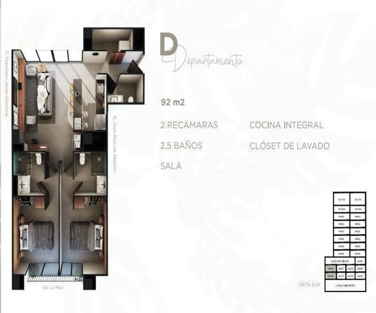 Departamento En Venta,Americana,Avenida de la Paz S/N, Guadalajara, Jalisco 44160, 2 Habitaciones,1 Baño,Avenida de la Paz,11,peeisMf