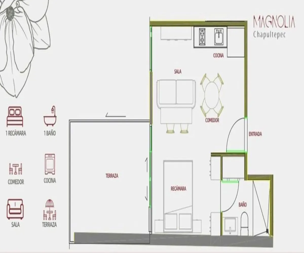 Departamento En PreVenta,Centro,Avenida Chapultepec 43 PH10, Cuauhtémoc, Ciudad de México 06040, 1 Cuarto,1 Baño,Avenida Chapultepec,1,pmXWFRX