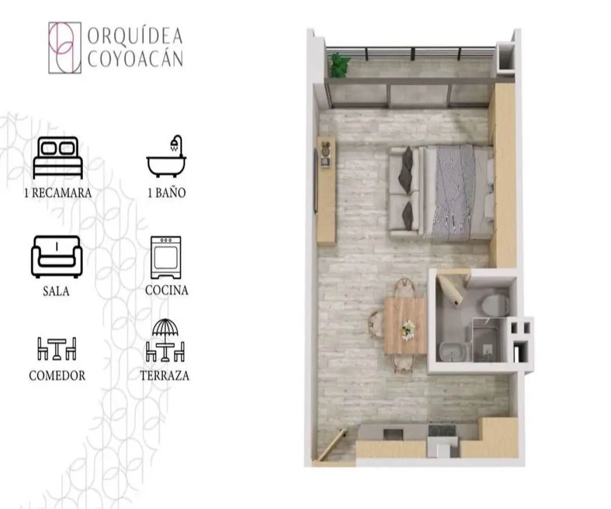 Departamento En PreVenta,El Reloj,Calzada de Tlalpan 2875 A707, Coyoacán, Ciudad de México 04640, 1 Cuarto,1 Baño,Calzada de Tlalpan,1,p20r3N6