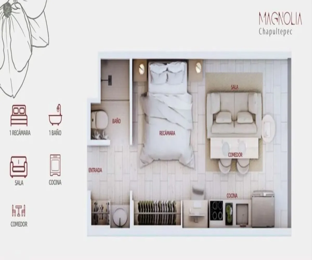 Departamento En PreVenta,Cuauhtémoc,Avenida Chapultepec 43 505, Cuauhtémoc, Ciudad de México 06040, 1 Cuarto,1 Baño,Avenida Chapultepec,1,pKvGAOV