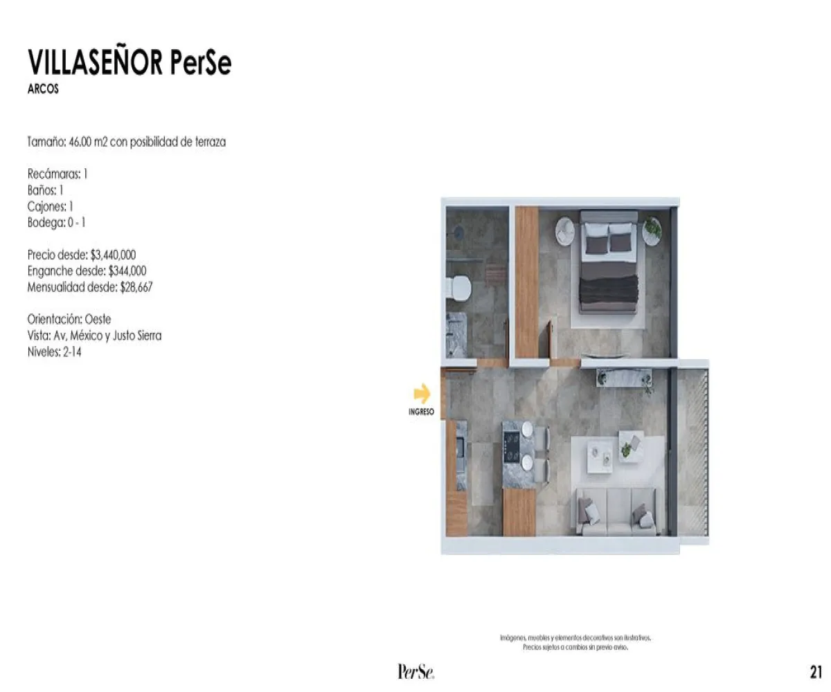 Departamento En Venta,Arcos Vallarta,Calle Pablo Villaseñor 131, Guadalajara, Jalisco 44130, 1 Cuarto,1 Baño,Calle Pablo Villaseñor,1,pQWofiQ