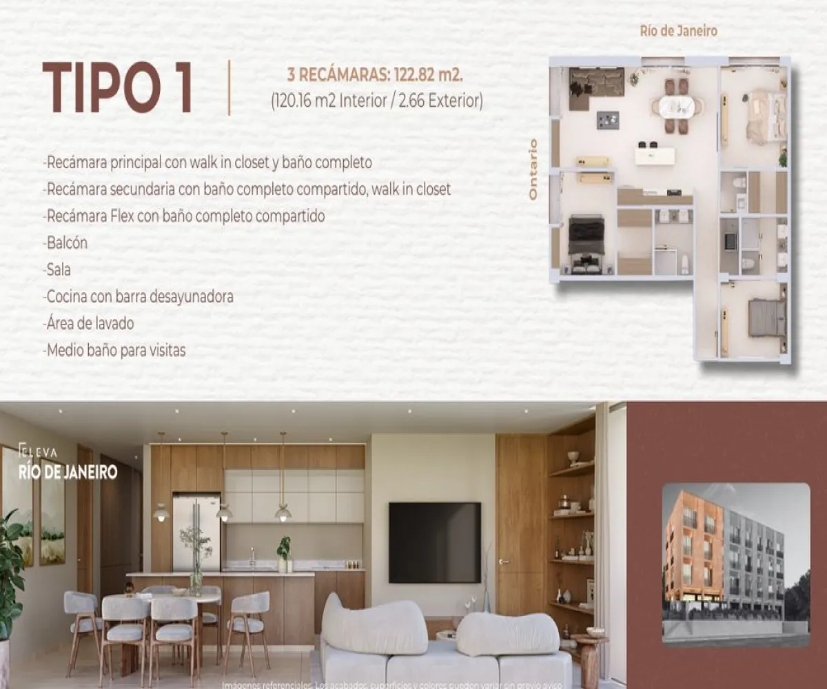 Departamento En PreVenta,Providencia,Río de Janeiro S/N, Guadalajara, Jalisco 44630, 1 Cuarto,1 Baño,Río de Janeiro,1,p33Su3A