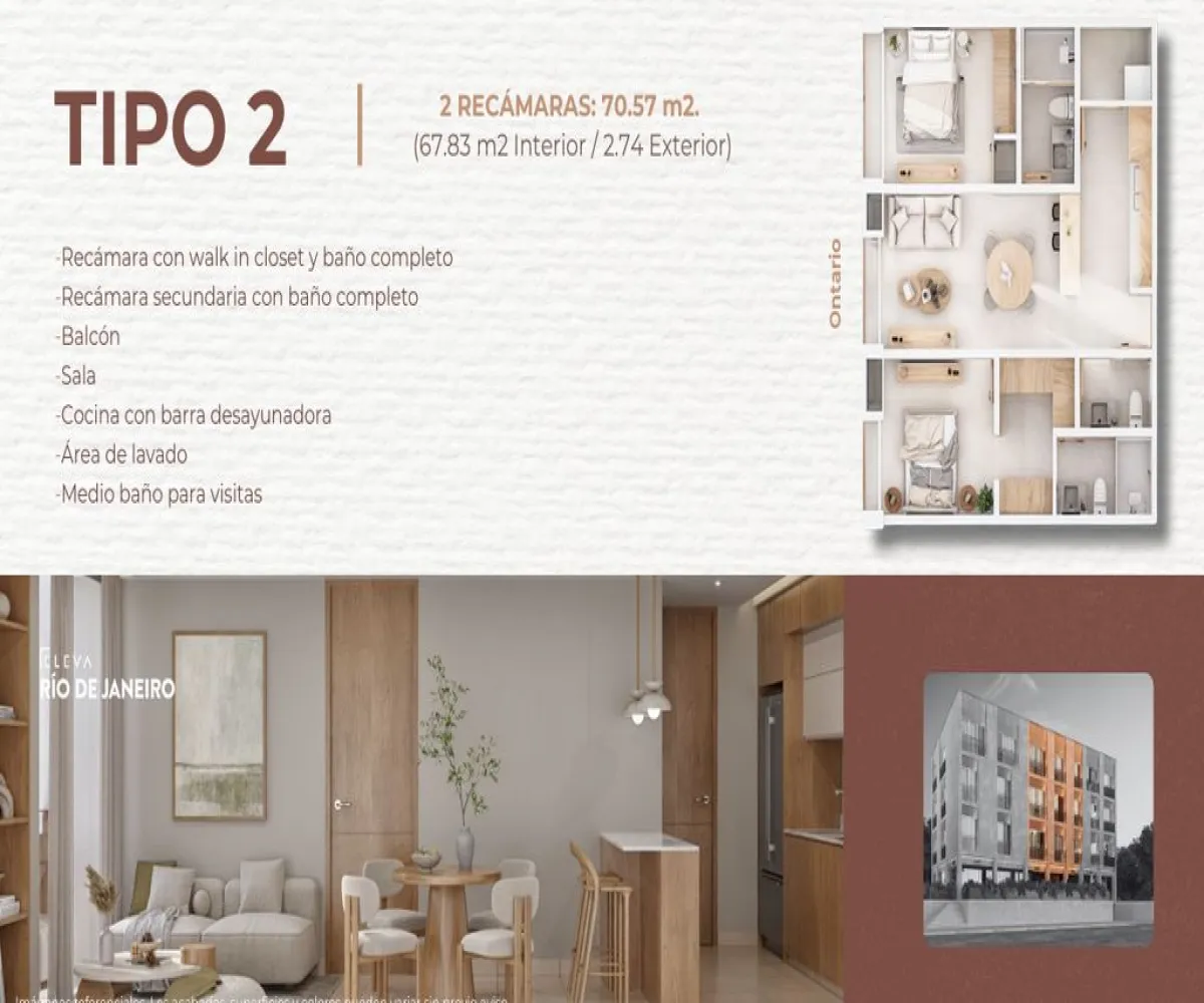 Departamento En PreVenta,Providencia,Río de Janeiro S/N, Guadalajara, Jalisco 44630, 1 Cuarto,1 Baño,Río de Janeiro,1,p33Su3A