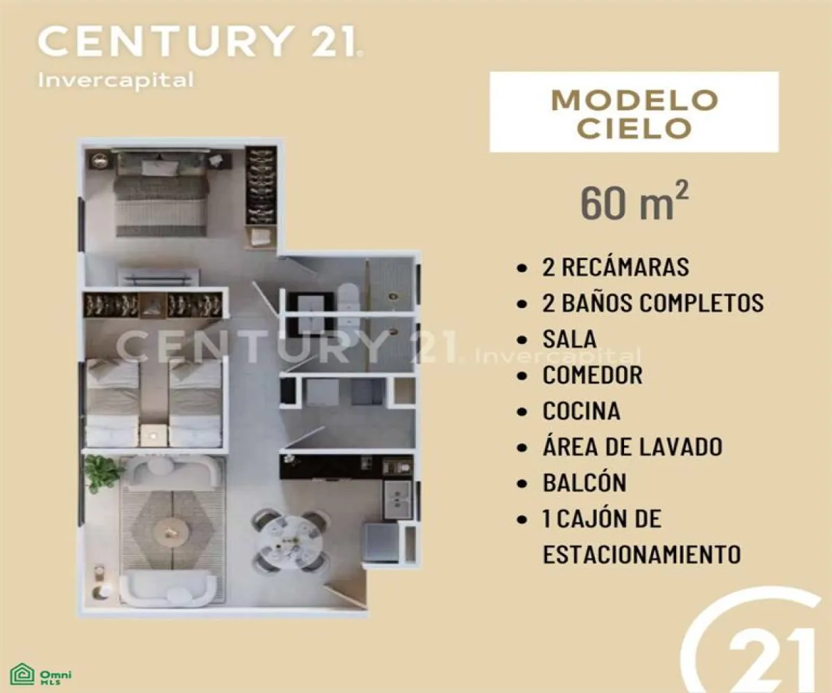 Departamento En Venta,Terralta,Tierra Encantada 209, Tlaquepaque, Jalisco 45590, 2 Habitaciones,2 Baños,Tierra Encantada,MX25727118