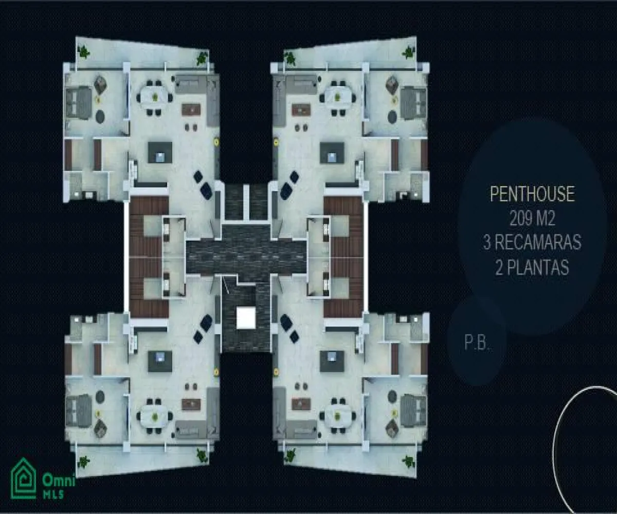 Departamento En Venta,Juan Manuel Vallarta,Libra Penthouse 333, Zapopan, Jalisco 45120, 3 Habitaciones,2 Baños,Libra Penthouse,2,MX2585485