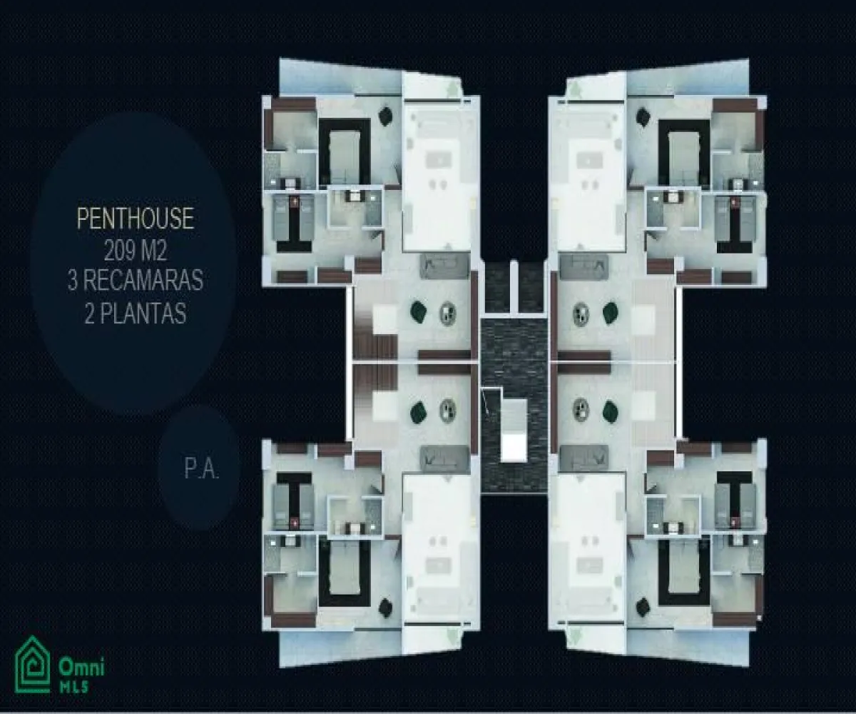 Departamento En Venta,Juan Manuel Vallarta,Libra Penthouse 333, Zapopan, Jalisco 45120, 3 Habitaciones,2 Baños,Libra Penthouse,2,MX2585485
