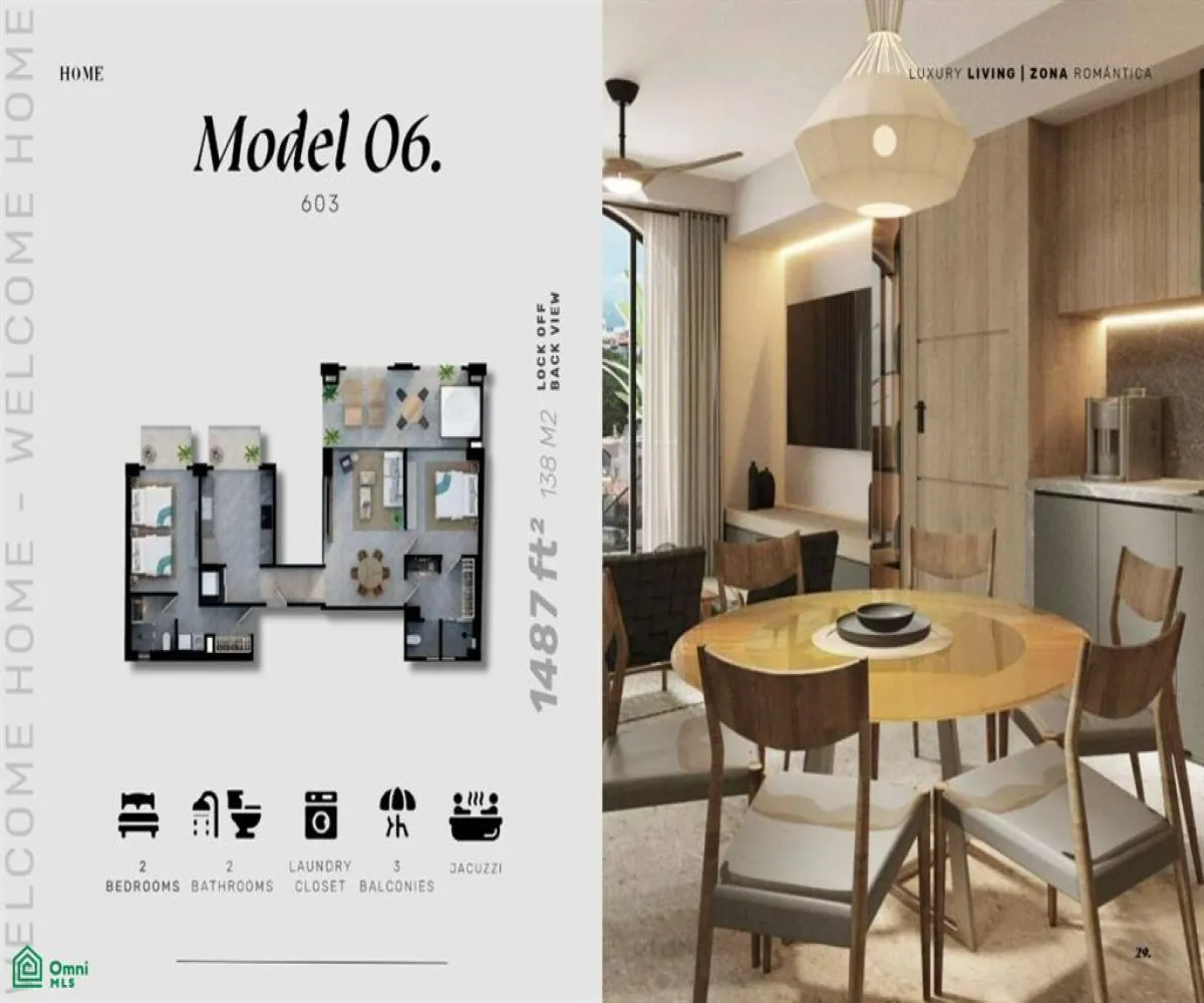 En Venta,Emiliano Zapata,HOM Unit 603, Puerto Vallarta, Jalisco 48380, 2 Habitaciones,2 Baños,HOM,3,MX25915439