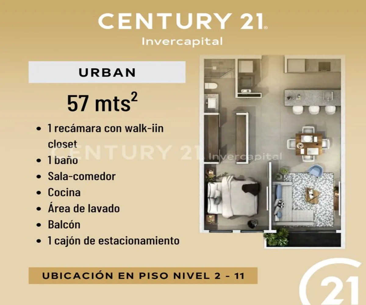 Departamento En Venta,Moderna,Calle General San Martín 584, Guadalajara, Jalisco 44190, 1 Cuarto,1 Baño,Calle General San Martín,1,pwAjLzH