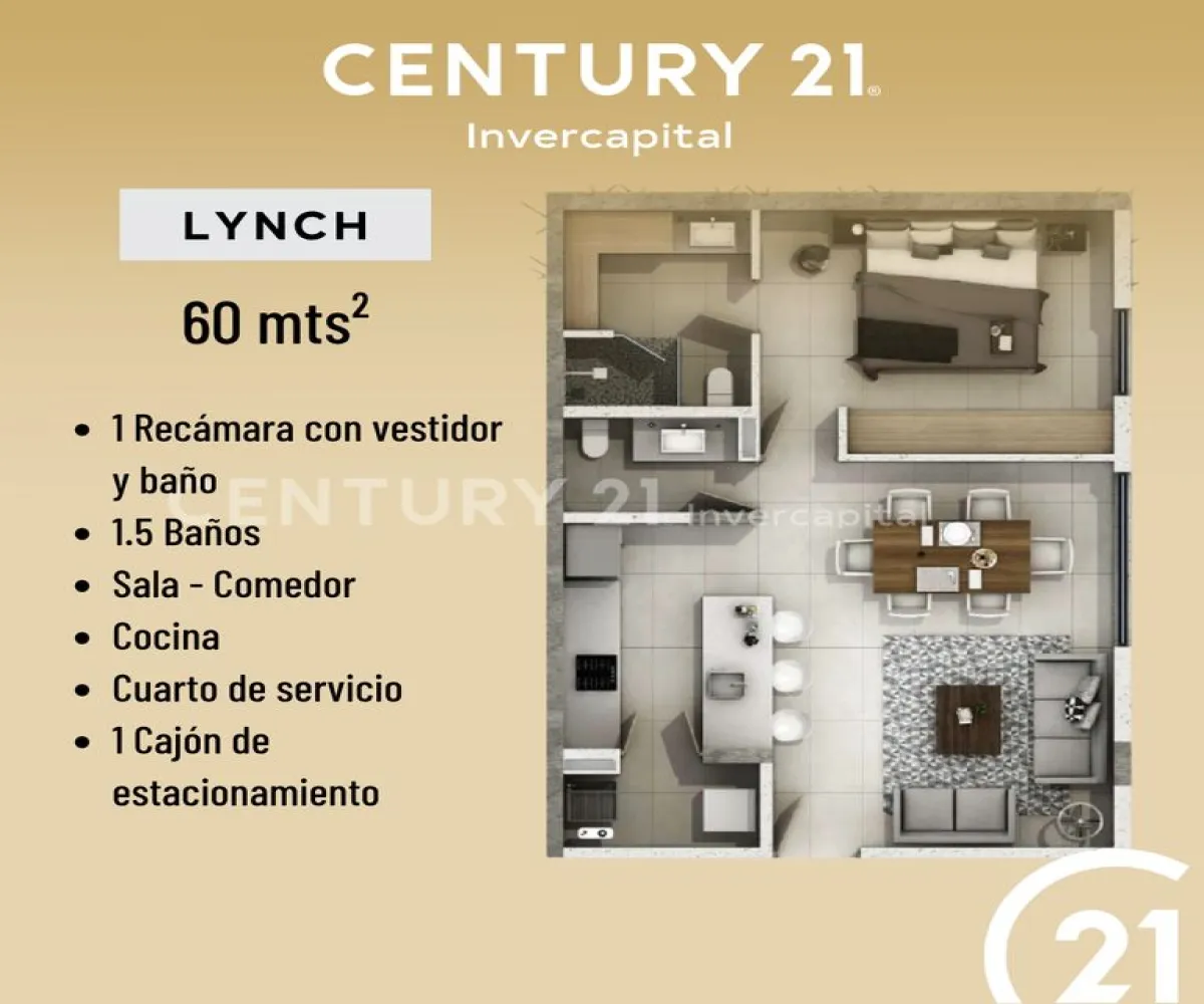 Departamento En Venta,Arcos Vallarta,Avenida José María Morelos 2238, Guadalajara, Jalisco 44130, 1 Cuarto,1 Baño,Avenida José María Morelos,1,pmzYq5a