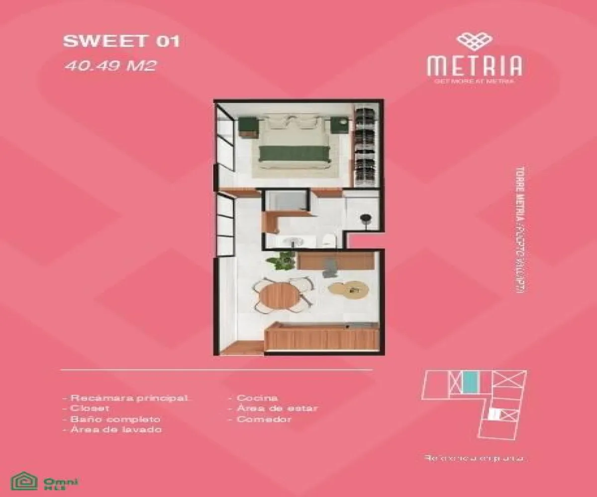 En Venta,Versalles,METRI Unit B1, Puerto Vallarta, Jalisco 48310, 1 Cuarto,1 Baño,METRI,MX25954440