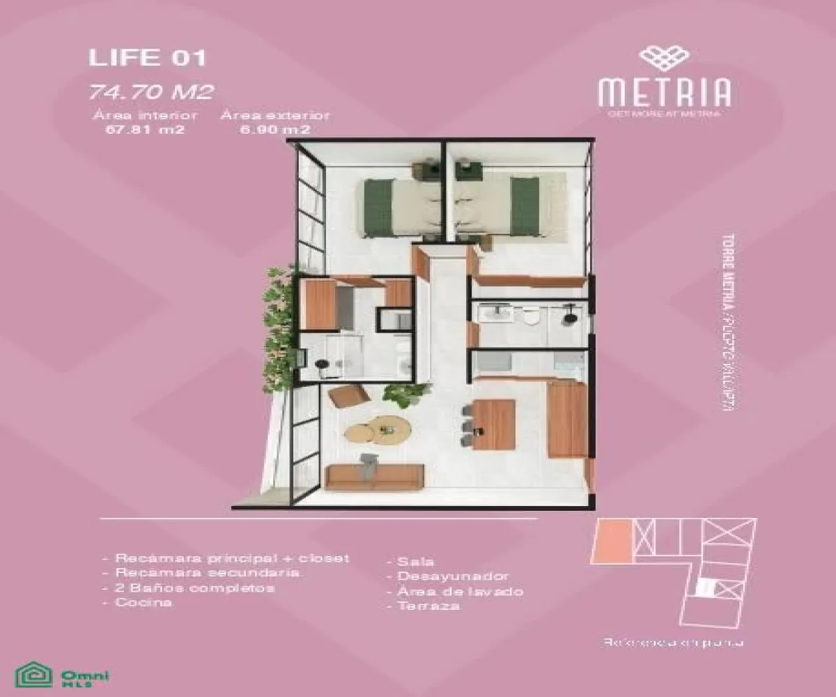 En Venta,Versalles,METRI Unit A3, Puerto Vallarta, Jalisco 48310, 2 Habitaciones,2 Baños,METRI,3,MX25954486
