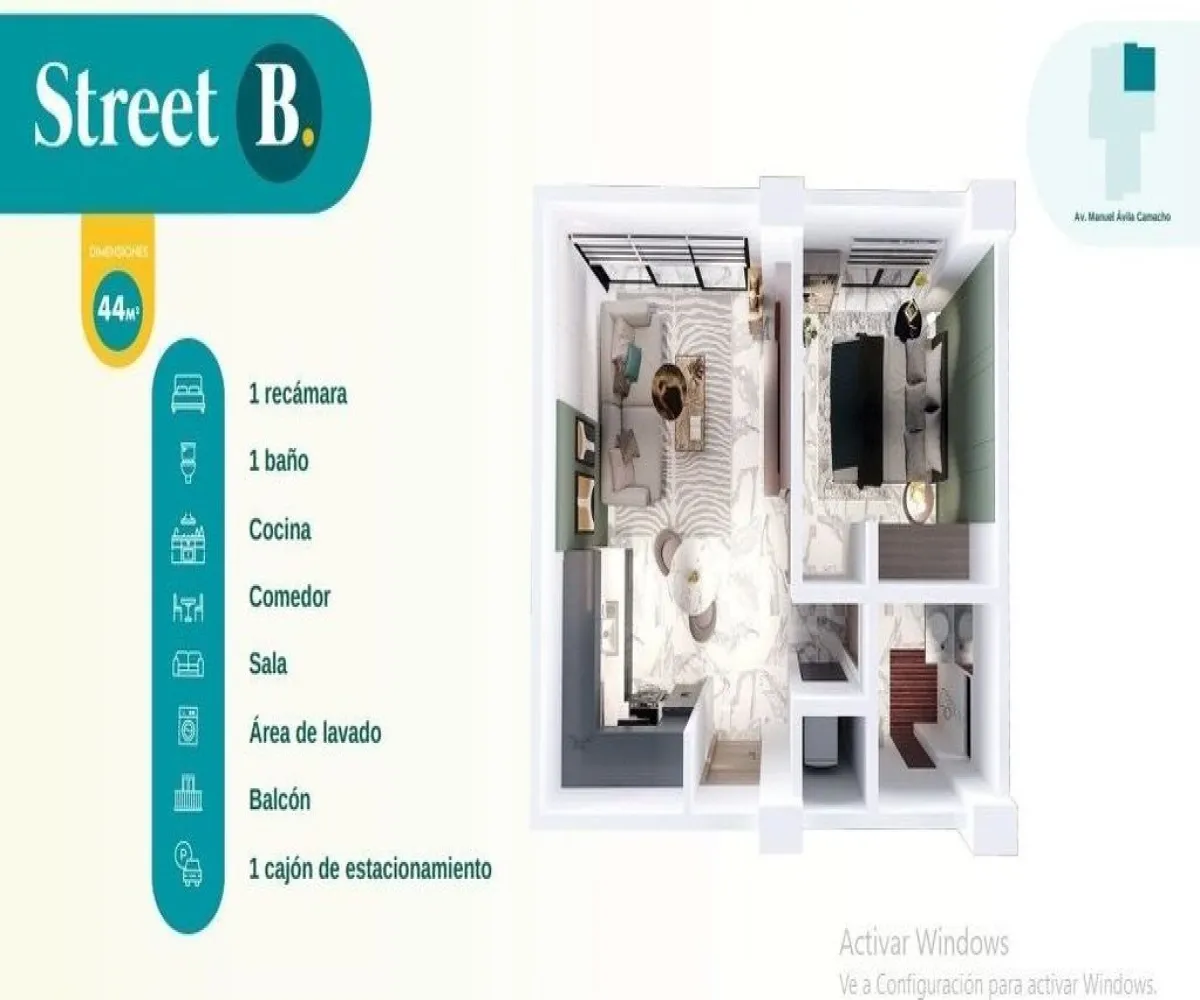 Departamento En Venta,Mezquitan,Avenida Manuel Ávila Camacho 1229, Guadalajara, Jalisco 44260, 1 Cuarto,1 Baño,Avenida Manuel Ávila Camacho,1,pWcZkXe