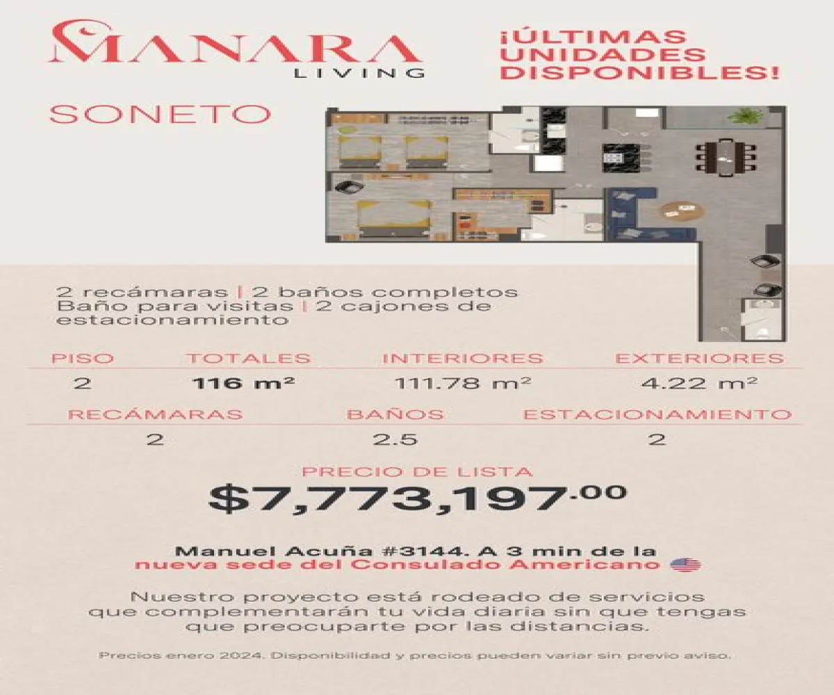 Departamento En Venta,Monraz,Calle Manuel Acuña 3144, Guadalajara, Jalisco 44670, 2 Habitaciones,2 Baños,Calle Manuel Acuña,1,pnAtW10