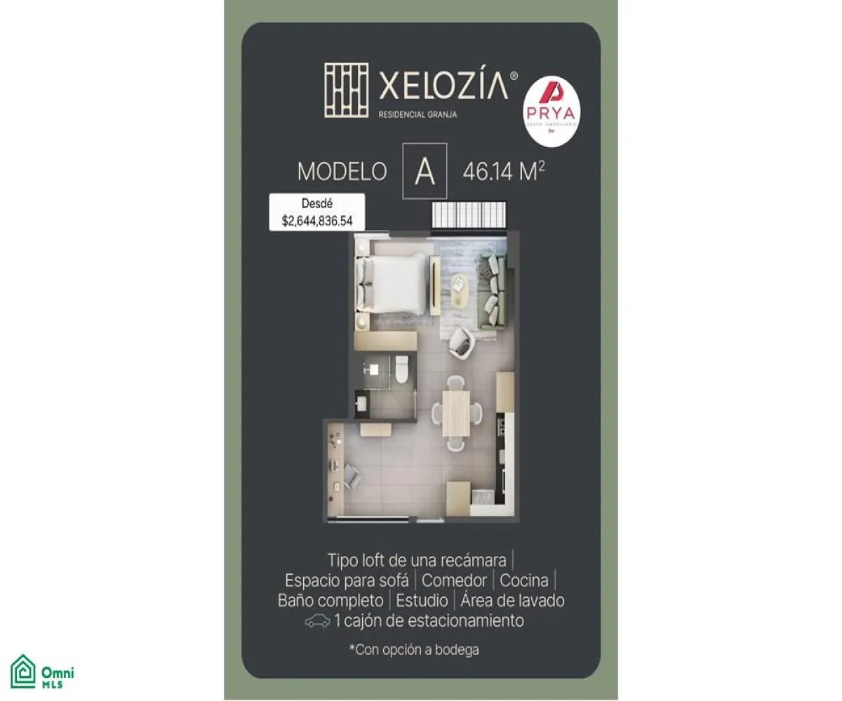 Departamento En Venta,Ciudad Granja,Calz. Circunvalacion Pte S/N, Zapopan, Jalisco 45010, 1 Cuarto,1 Baño,Calz. Circunvalacion Pte,MX25955582