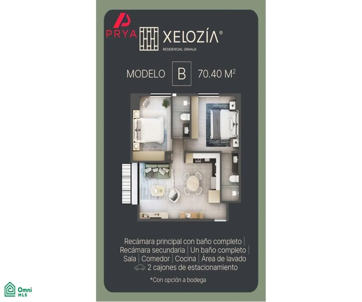 Departamento En Venta,Ciudad Granja,Calz. Circunvalacion Pte S/N, Zapopan, Jalisco 45010, 2 Habitaciones,2 Baños,Calz. Circunvalacion Pte,MX251021141