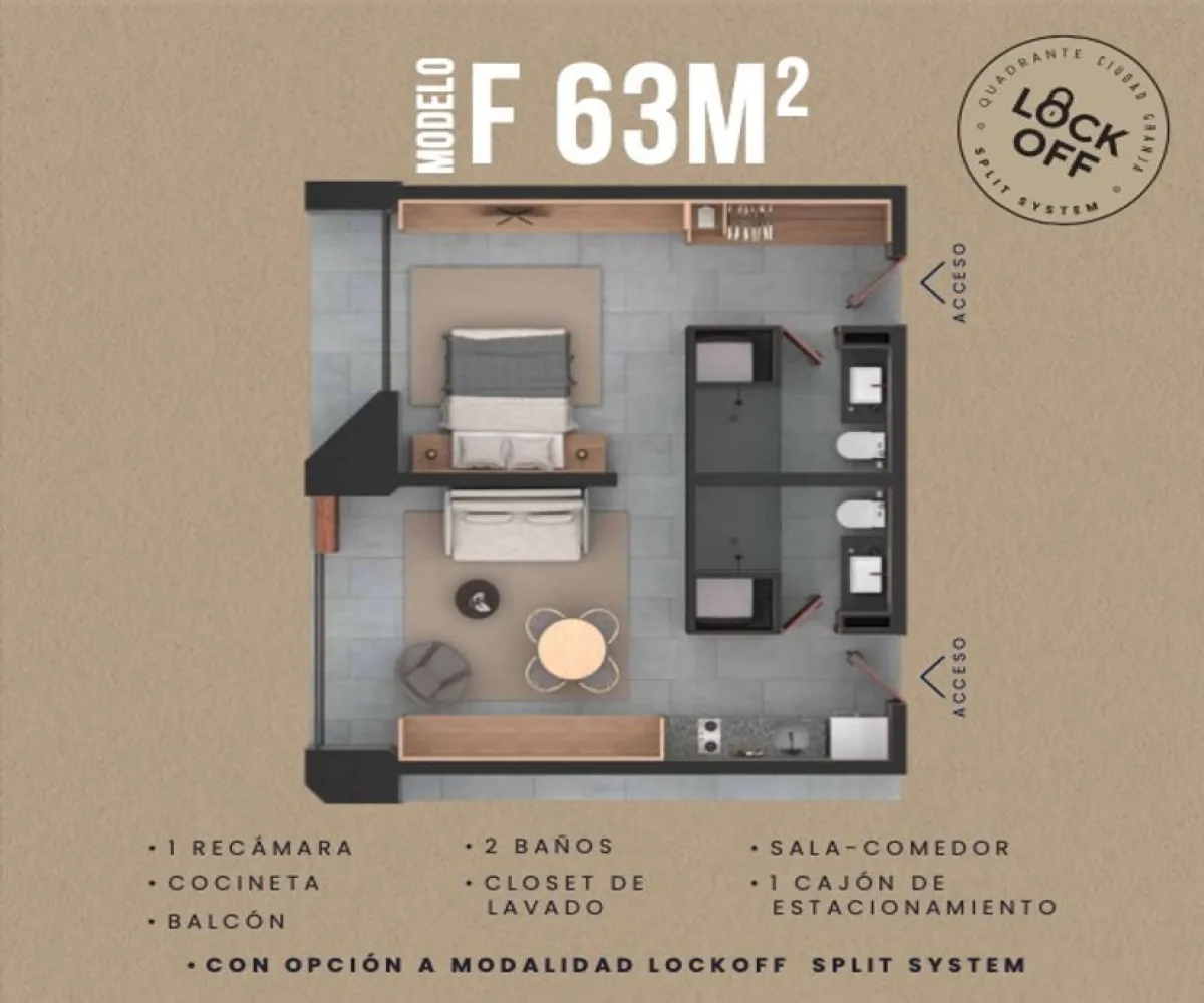 Departamento En Venta,Granja,Avenida Ignacio L Vallarta 6387, Zapopan, Jalisco 45010, 1 Cuarto,2 Baños,Avenida Ignacio L Vallarta,1,pGpdB4R