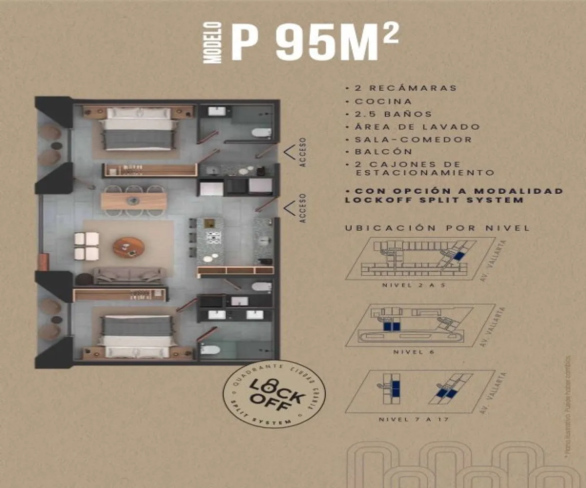 Departamento En Venta,Granja,Avenida Ignacio L Vallarta 6387, Zapopan, Jalisco 45010, 2 Habitaciones,2 Baños,Avenida Ignacio L Vallarta,1,pimyTWK