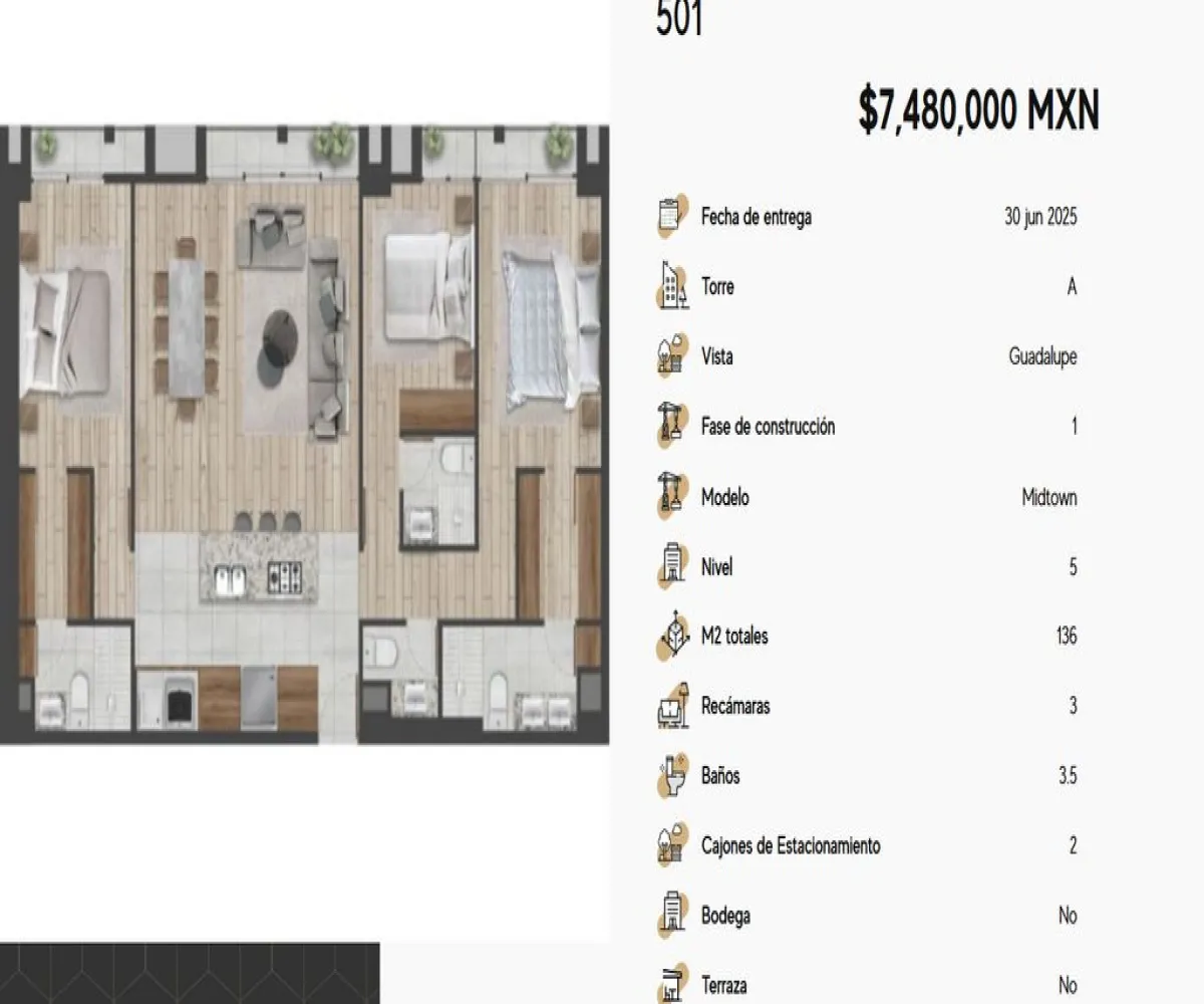 Departamento En Venta,Jardines de Guadalupe,Avenida Guadalupe 5220, Zapopan, Jalisco 45030, 3 Habitaciones,3 Baños,Avenida Guadalupe,1,pdYpeTM