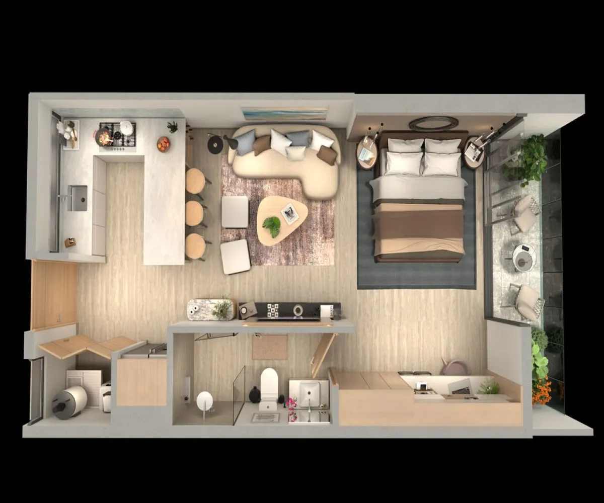 Departamento En Venta,Arcos de Guadalupe,Avenida Piotr Ilich Tchaikovski S/N, Zapopan, Jalisco 45037, 1 Cuarto,2 Baños,Avenida Piotr Ilich Tchaikovski,1,pV1hpB5