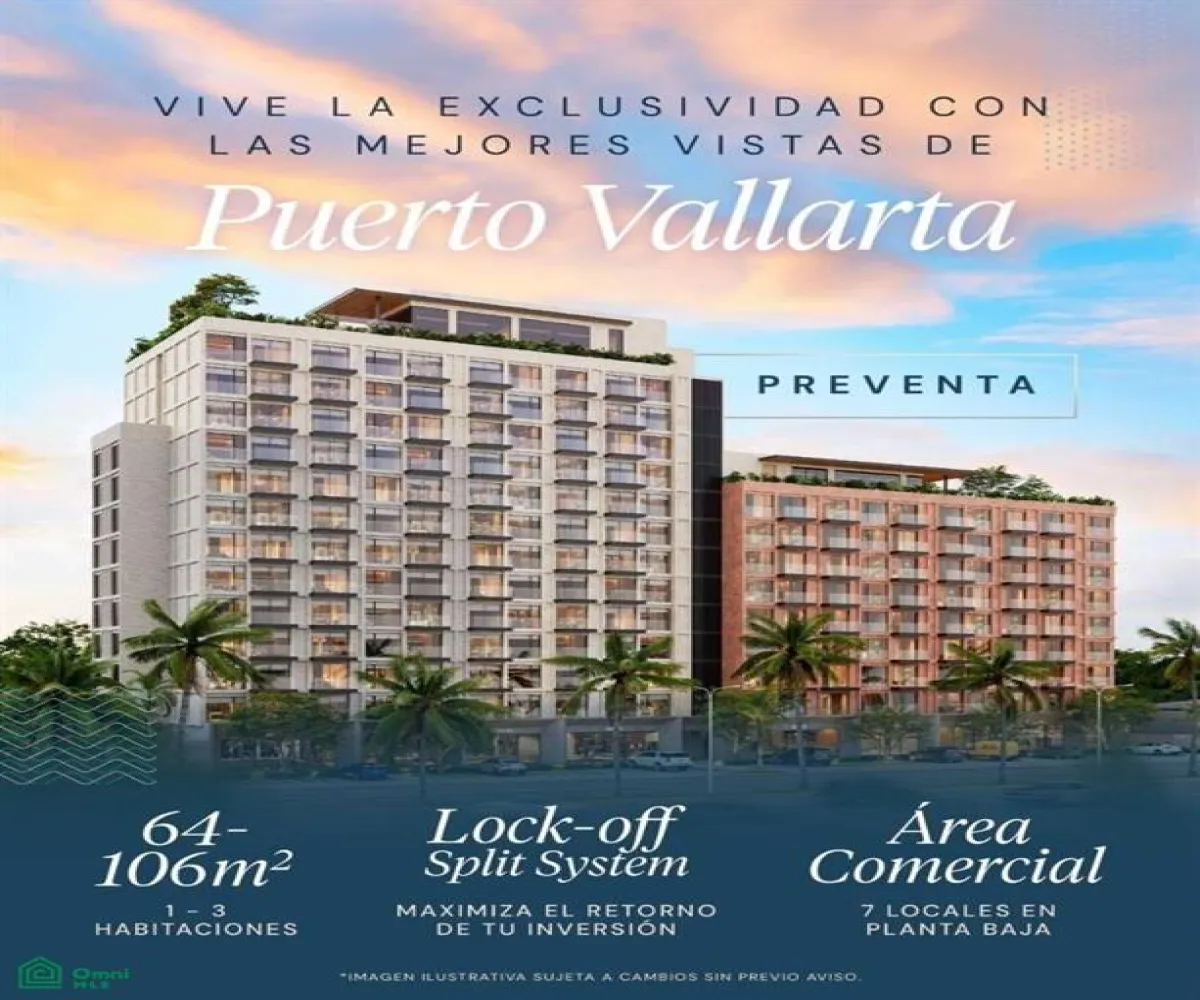 Departamento En Venta,Residencial Fluvial Vallarta,61.The Light H0use VENTURE 516, Puerto Vallarta, Jalisco 48312, 2 Habitaciones,2 Baños,61.The Light H0use,3,MX251040969