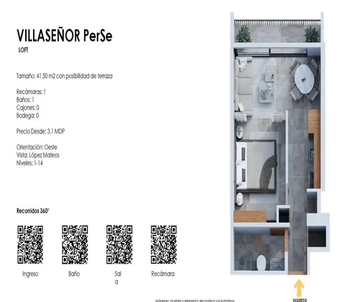 Departamento En Venta,Arcos Vallarta,Calle Pablo Villaseñor 131 302, Guadalajara, Jalisco 44650, 1 Cuarto,1 Baño,Calle Pablo Villaseñor,1,p1UCqUj