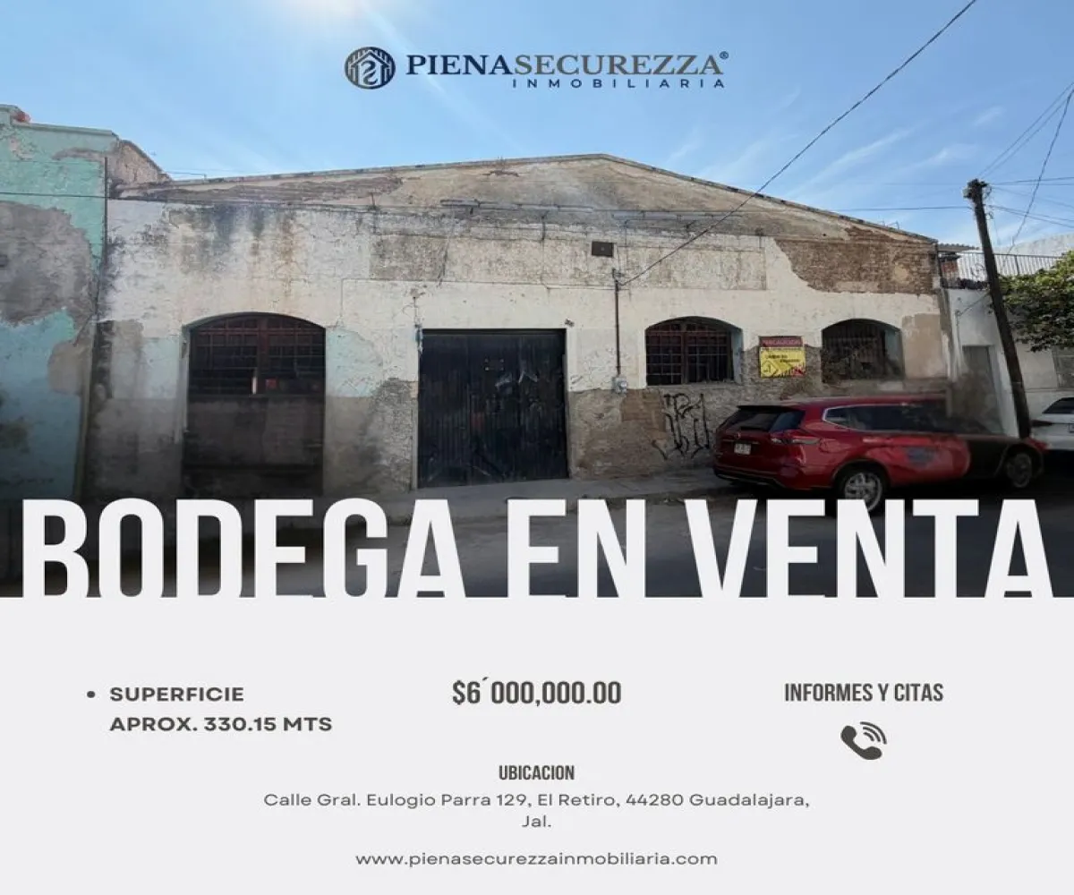 Bodega En Venta,El Retiro,Calle General Eulogio Parra 129, Guadalajara, Jalisco 44280,1 Baño,Calle General Eulogio Parra,1,pDnvI2o