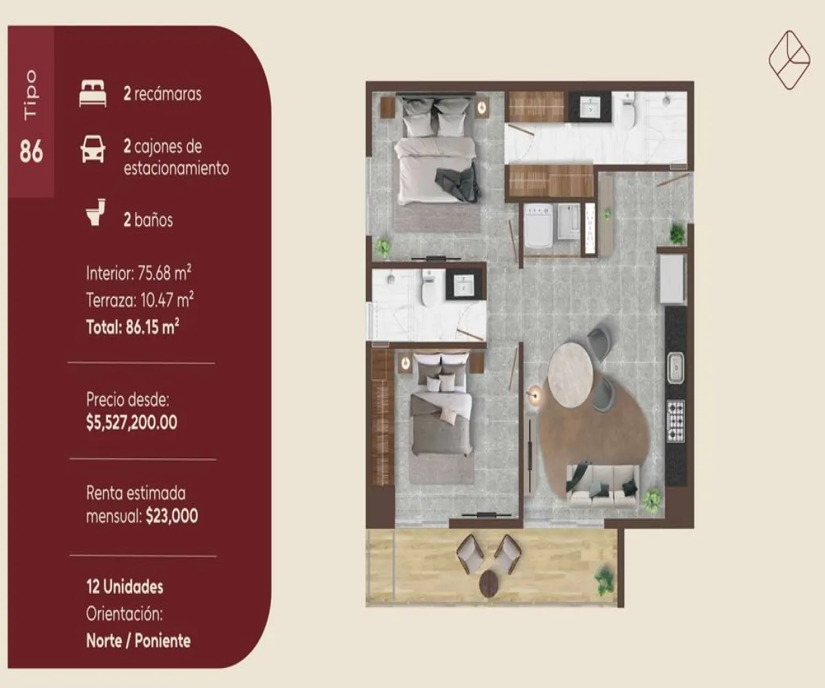 Departamento En Venta,Jardines del Valle,Avenida Valle de Atemajac 2445-05, Zapopan, Jalisco 45136, 1 Cuarto,1 Baño,Avenida Valle de Atemajac,1,pWTVOVR