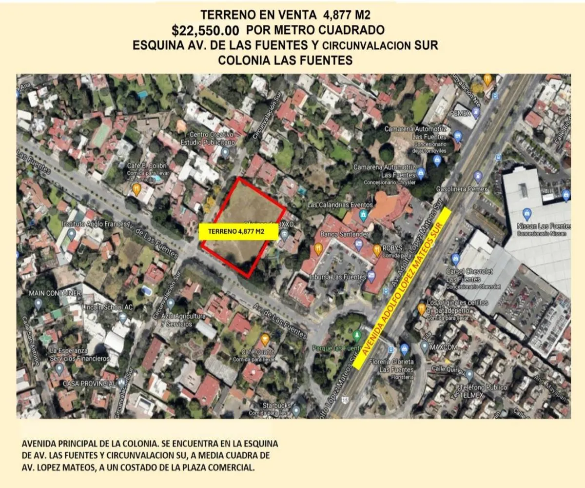 Terreno En Venta,Las Fuentes,av las fuentes 1300, Zapopan, Jalisco 45070,av las fuentes,615011