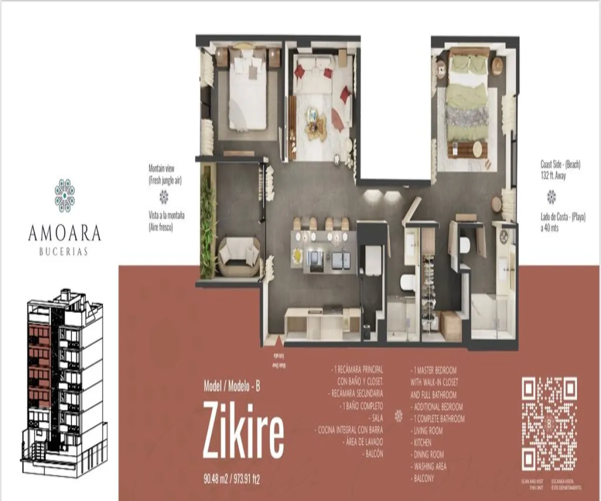 Departamento En Venta,Bucerías Centro,Playa de los Picos 3, Bahía de Banderas, Nayarit 63732, 2 Habitaciones,2 Baños,Playa de los Picos ,3,pu9Kkey