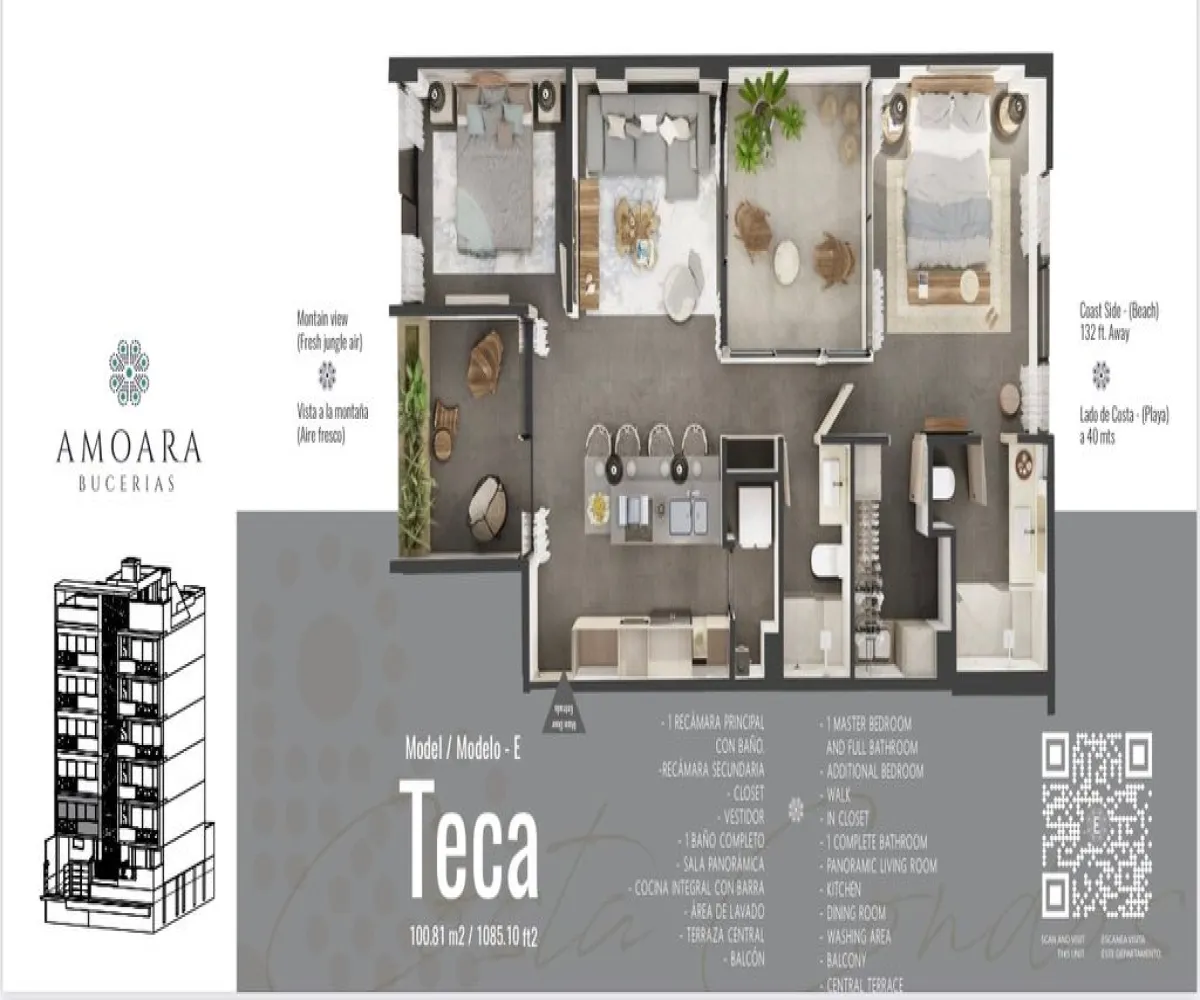 Departamento En Venta,Bucerías Centro,Playa de los Picos 3, Bahía de Banderas, Nayarit 63732, 2 Habitaciones,2 Baños,Playa de los Picos ,3,pu9Kkey